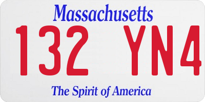 MA license plate 132YN4