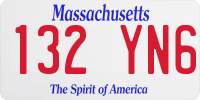 MA license plate 132YN6