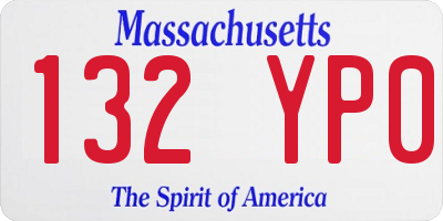 MA license plate 132YP0