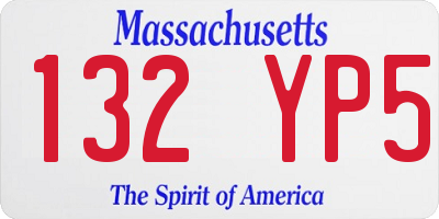 MA license plate 132YP5