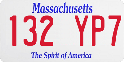MA license plate 132YP7