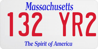 MA license plate 132YR2