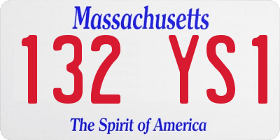 MA license plate 132YS1