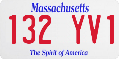 MA license plate 132YV1