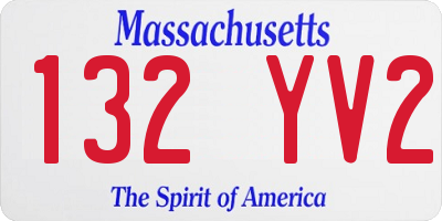 MA license plate 132YV2