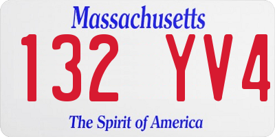 MA license plate 132YV4