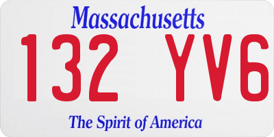 MA license plate 132YV6