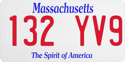 MA license plate 132YV9