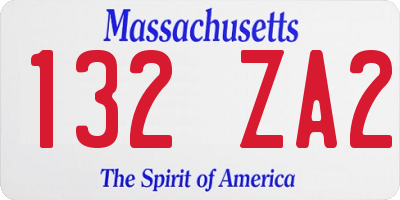 MA license plate 132ZA2