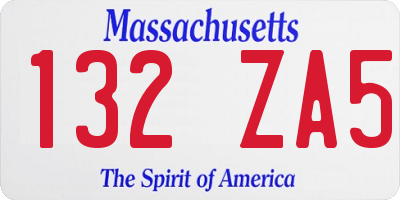 MA license plate 132ZA5
