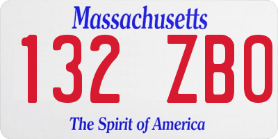 MA license plate 132ZB0