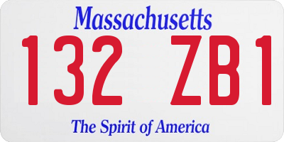 MA license plate 132ZB1