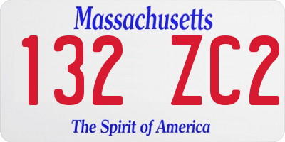 MA license plate 132ZC2