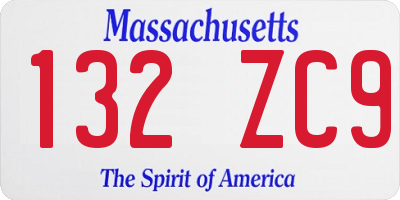 MA license plate 132ZC9