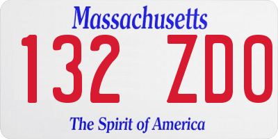 MA license plate 132ZD0