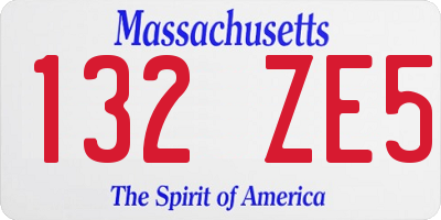 MA license plate 132ZE5