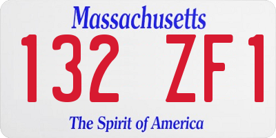 MA license plate 132ZF1