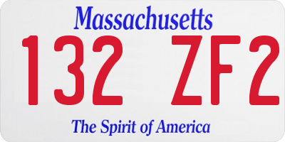 MA license plate 132ZF2
