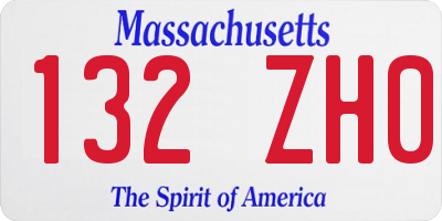 MA license plate 132ZH0
