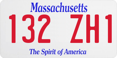 MA license plate 132ZH1