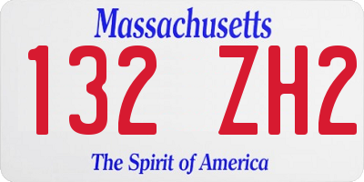 MA license plate 132ZH2