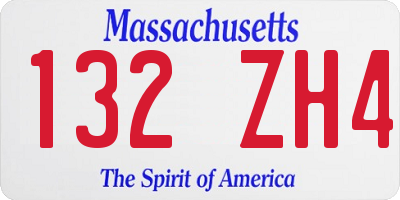 MA license plate 132ZH4