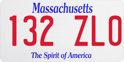 MA license plate 132ZL0
