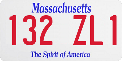 MA license plate 132ZL1