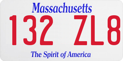 MA license plate 132ZL8