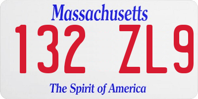 MA license plate 132ZL9
