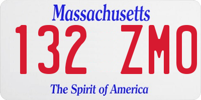 MA license plate 132ZM0