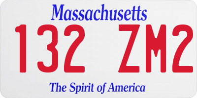 MA license plate 132ZM2