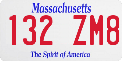 MA license plate 132ZM8