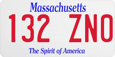 MA license plate 132ZN0