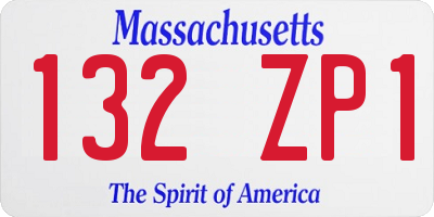 MA license plate 132ZP1