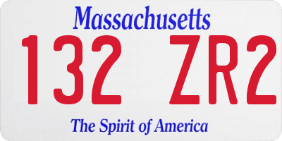 MA license plate 132ZR2