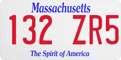 MA license plate 132ZR5