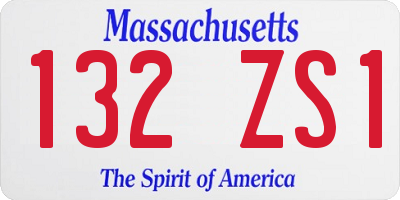 MA license plate 132ZS1