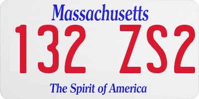 MA license plate 132ZS2
