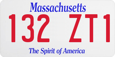 MA license plate 132ZT1