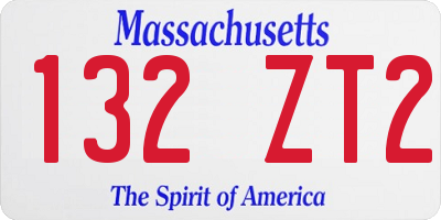 MA license plate 132ZT2