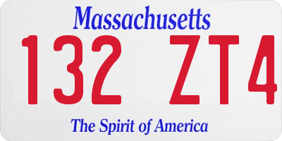 MA license plate 132ZT4