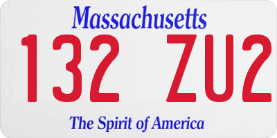 MA license plate 132ZU2