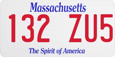MA license plate 132ZU5