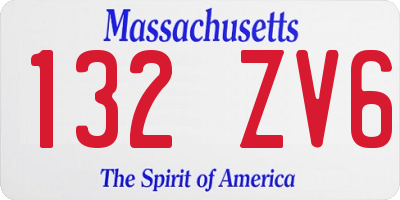 MA license plate 132ZV6