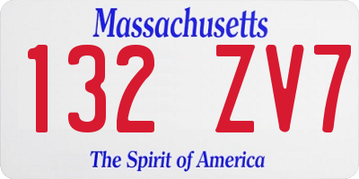 MA license plate 132ZV7