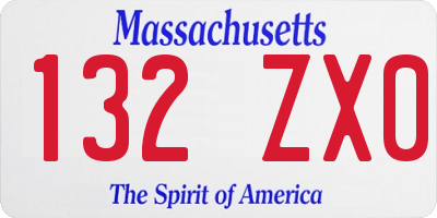 MA license plate 132ZX0