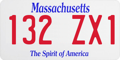 MA license plate 132ZX1
