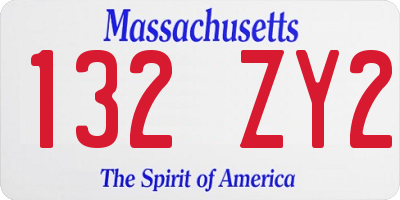 MA license plate 132ZY2