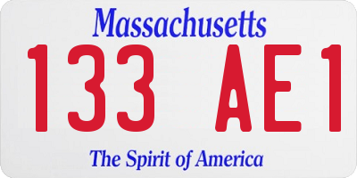 MA license plate 133AE1